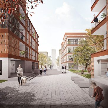 Renderinan slika objekta po izgradnji - površina med blokoma.